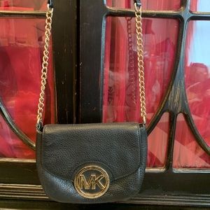 Michael Kors black leather small cross body bag